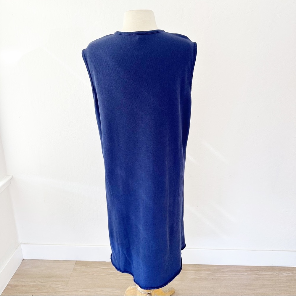Eileen Fisher Lightweight Organic Cotton French Terry Dress Iris Blue | Medium - Picture 7 of 10